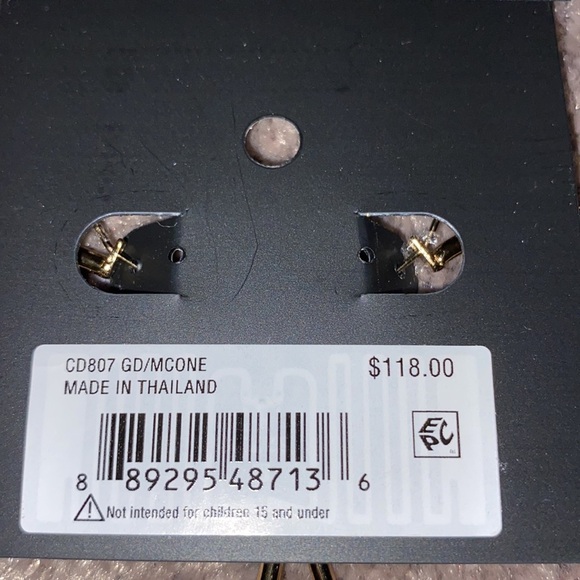 Coach Multicolor Letter Logo Gold Tone Hoop Earrings - Picture 3 of 4